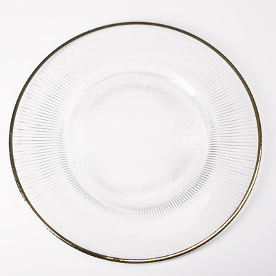 Richland 13" Gold Rim Glass Charger Plate Set of 12