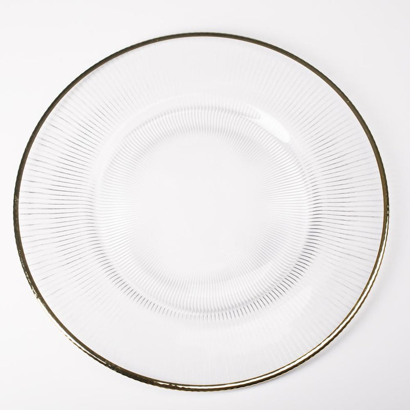richland 13 gold rim glass charger plate set of 12 - thumbnail number 1
