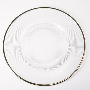 richland 13 gold rim glass charger plate