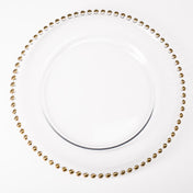 richland 13 gold beaded glass charger plate - thumbnail number 1
