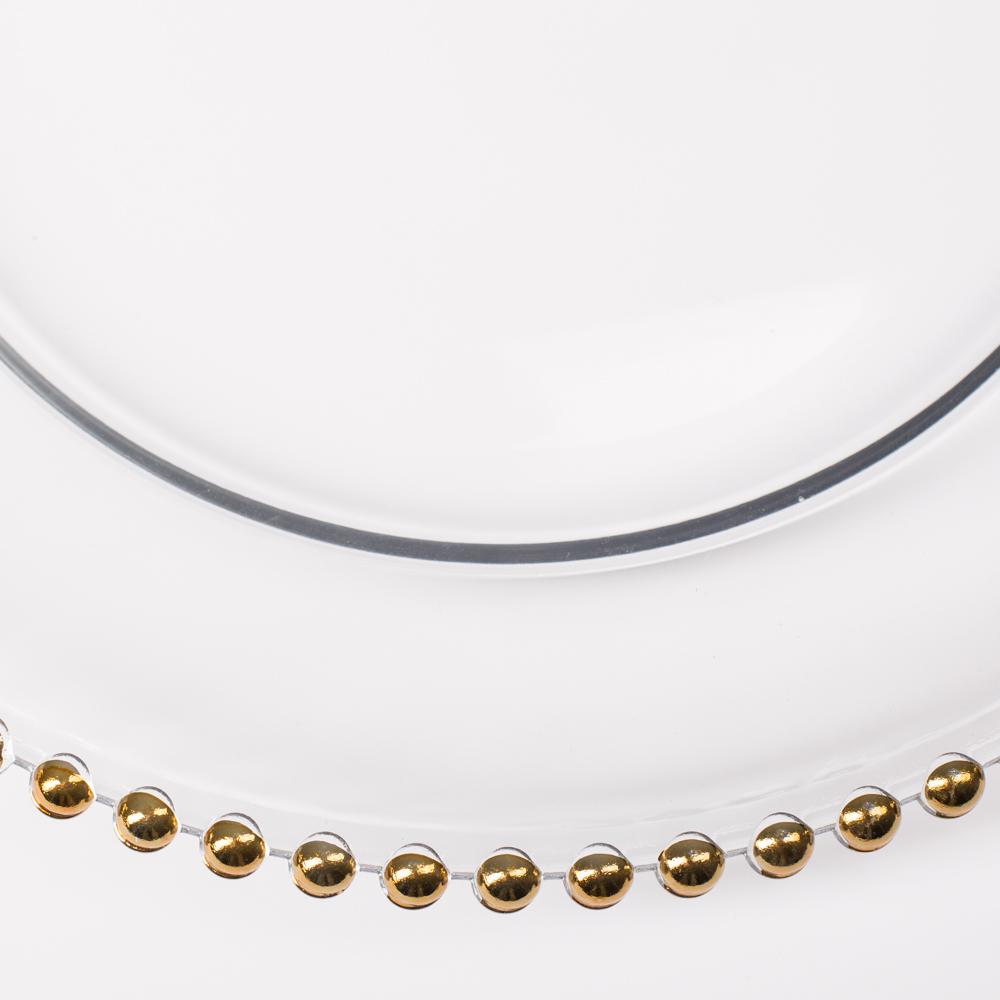 richland 13 gold beaded glass charger plate set of 12