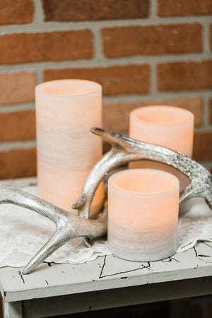 richland flameless led pillar candle marble 4 x 6