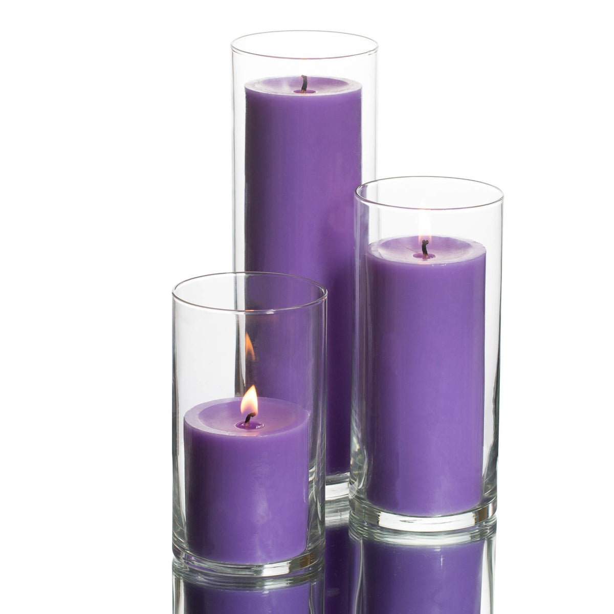 pillar candles cylinder holders set 03