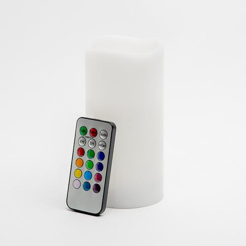 Richland Flameless LED Remote Control Wavy Top Pillar Candle White 3"x6" Set of 24
