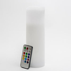 richland led remote control wavy top pillar candle white 3x9 set of 3