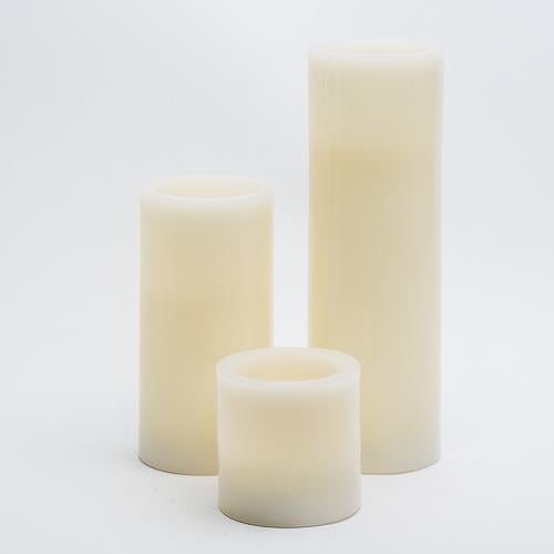 richland flameless led pillar candles 3 x3 3 x6 3 x9 ivory set of 18