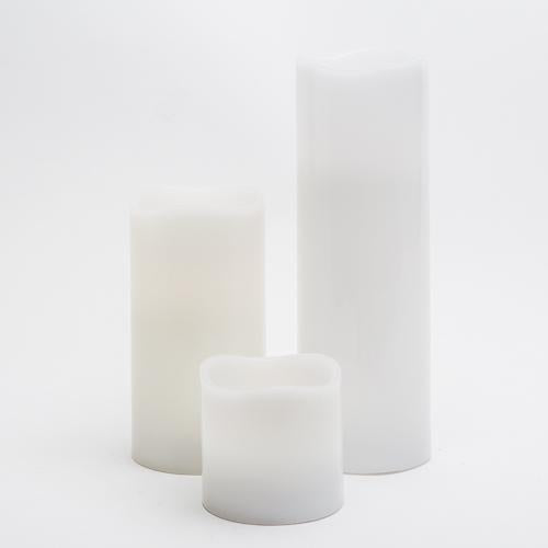 richland led wavy top pillar candles 3 x3 3 x6 3 x9 white set of 3