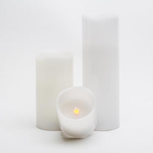 richland led wavy top pillar candle white 3x3 set of 6