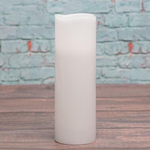 richland led wavy top pillar candle white 3x9