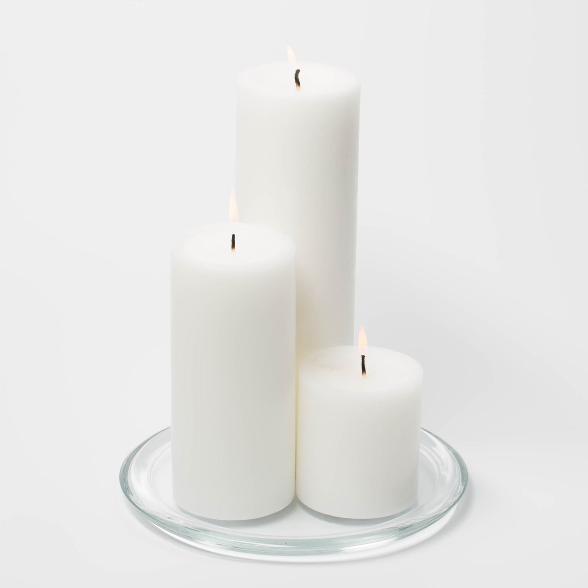 Richland Round Glass Pillar Plate 8" Set of 8