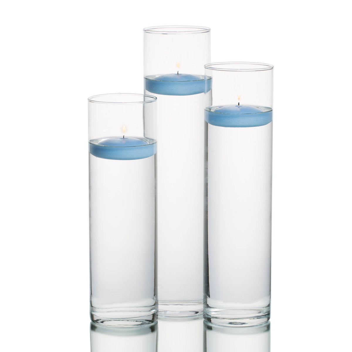 eastland tall cylinder vases with richland floating candles set of 3