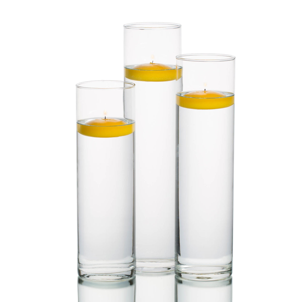 eastland tall cylinder vases with richland floating candles set of 3