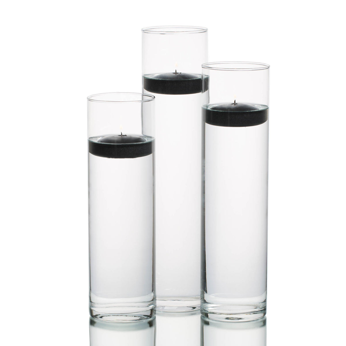 eastland tall cylinder vases with richland floating candles set of 3