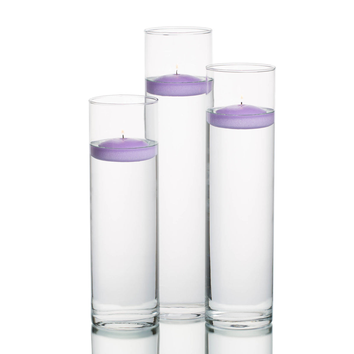 Eastland Tall Cylinder Vases with Richland Floating Candles Set of 3