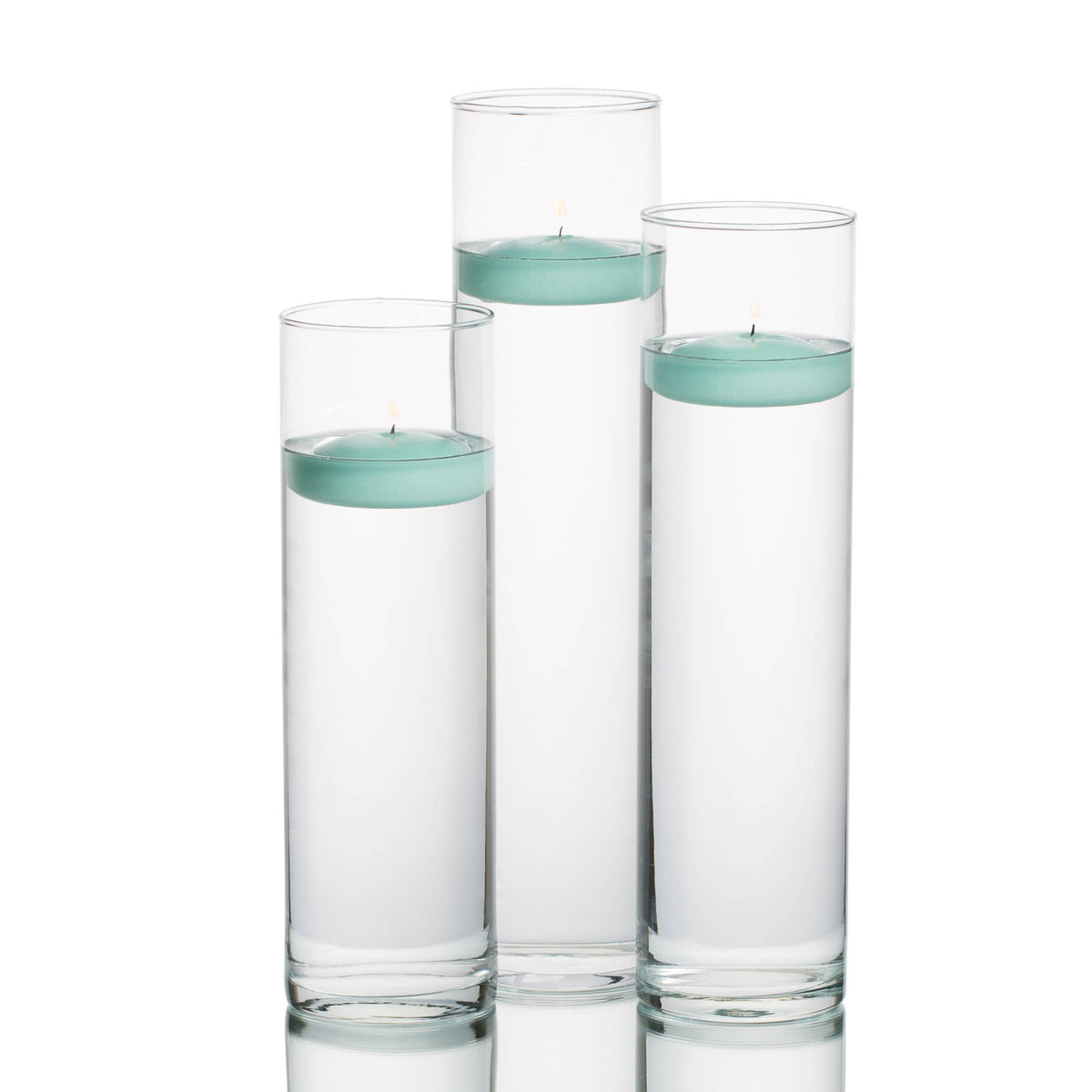 eastland tall cylinder vases with richland floating candles set of 3