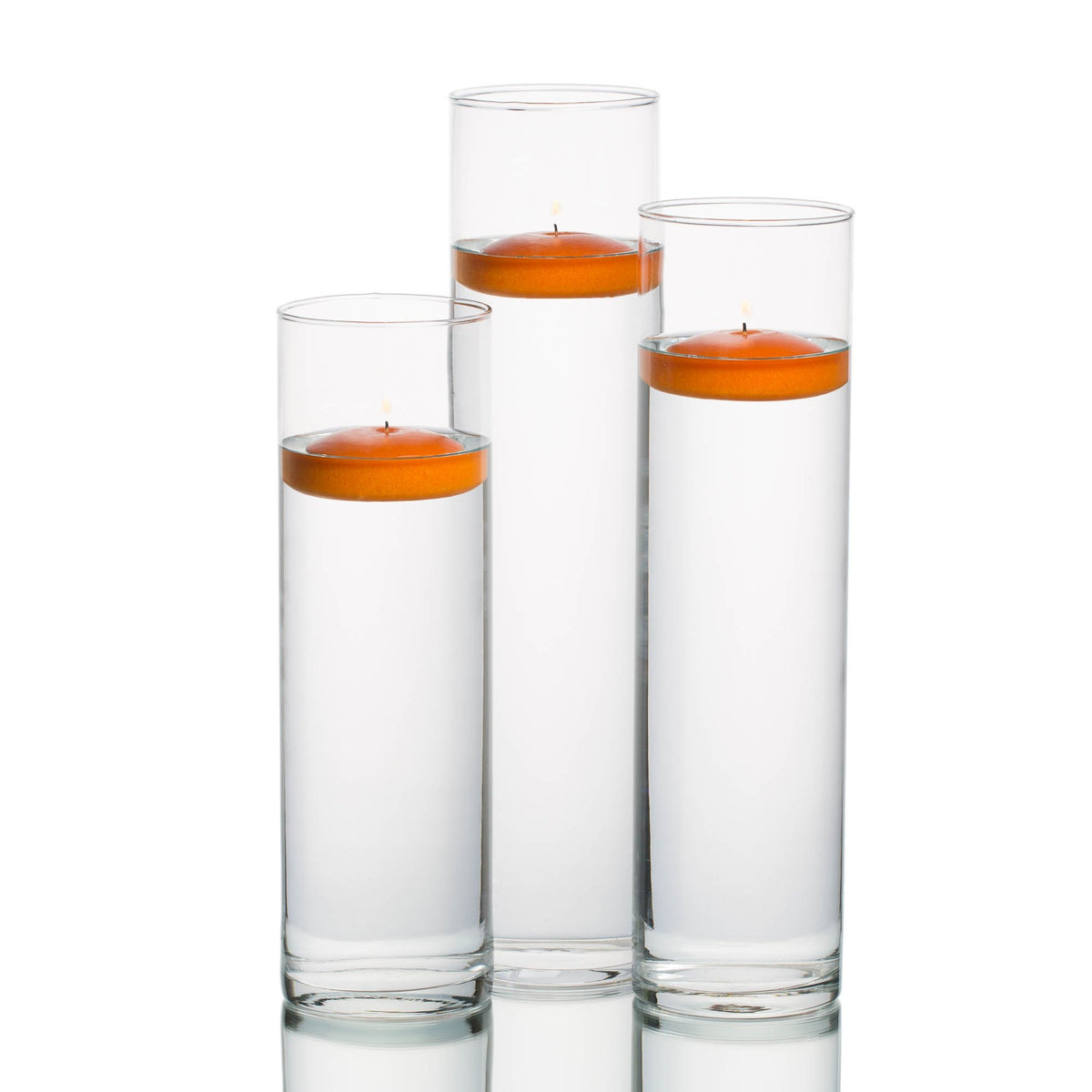 eastland tall cylinder vases with richland floating candles set of 3