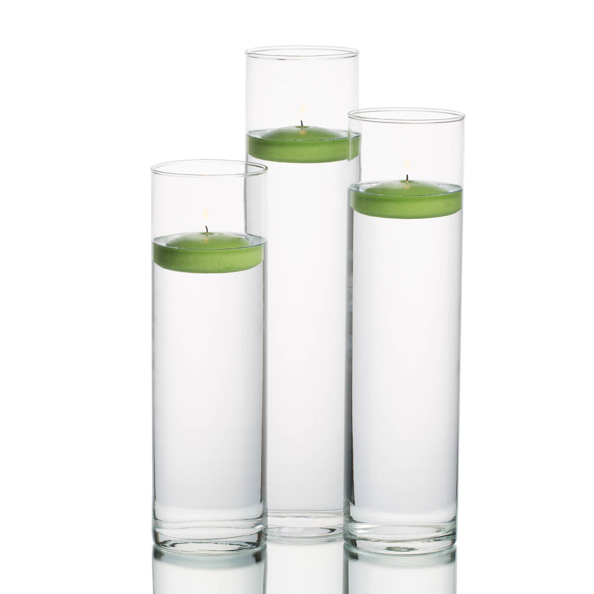 eastland tall cylinder vases with richland floating candles set of 3