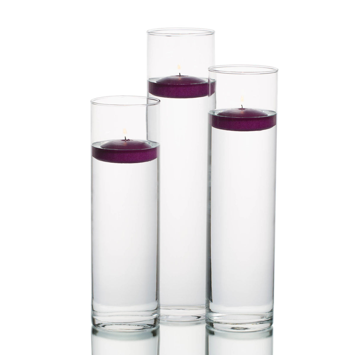eastland tall cylinder vases with richland floating candles set of 3