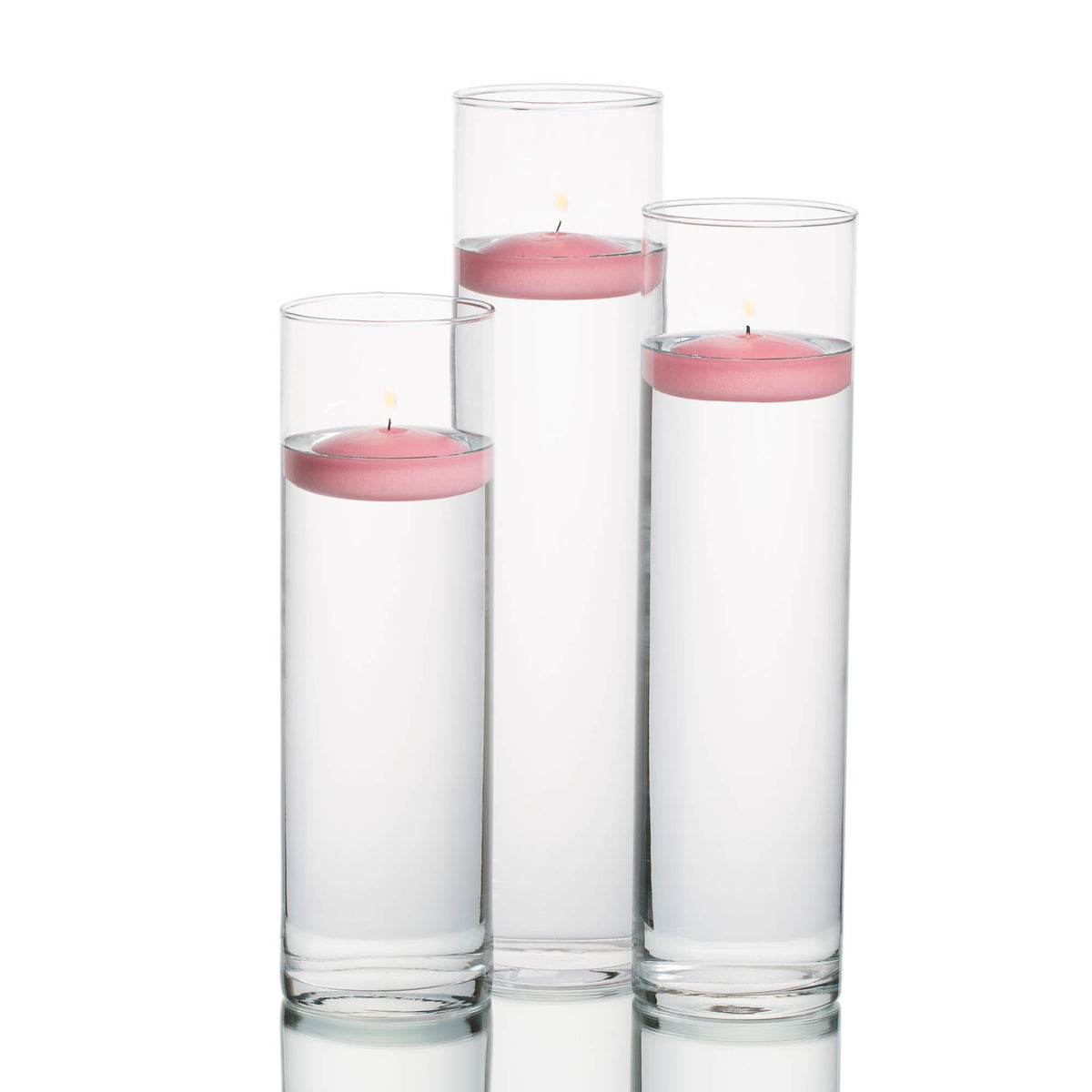 eastland tall cylinder vases with richland floating candles set of 3