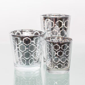 richland silver hexagonal glass holder medium set of 48