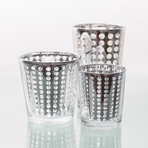 Richland Silver Dotted Glass Holder - Medium Set of 6