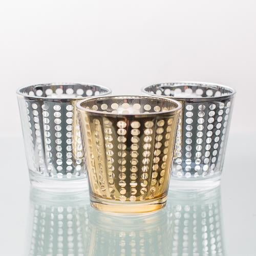 richland silver dotted glass holder medium set of 6