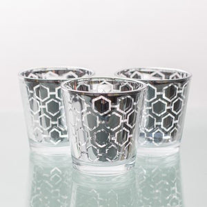 richland silver hexagonal glass holder medium set of 48