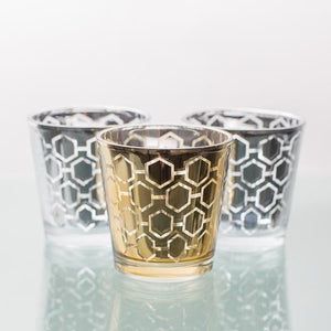 Richland Silver Hexagonal Glass Holder - Medium Set of 48