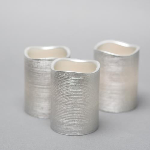 Richland Silver Metallic Wavy Top LED Candle - Set of 12