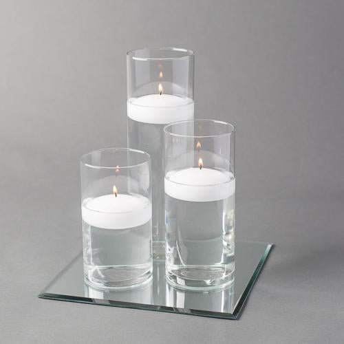 square mirror centerpiece candles set 3