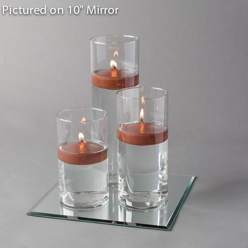 square mirror centerpiece candles set 3
