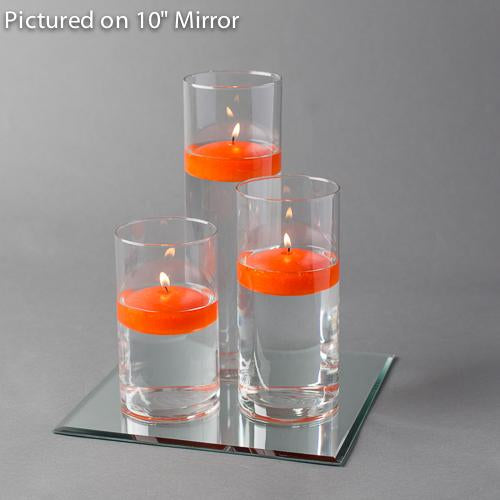 square mirror centerpiece candles set 3