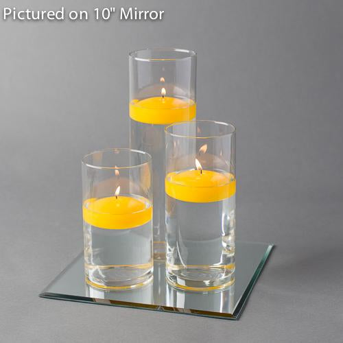 square mirror centerpiece candles set 3