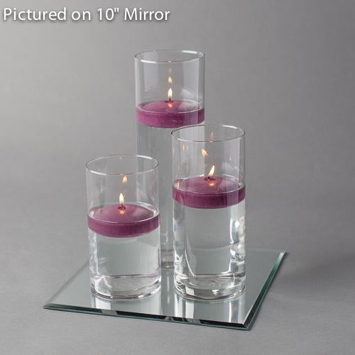 square mirror centerpiece candles set 3