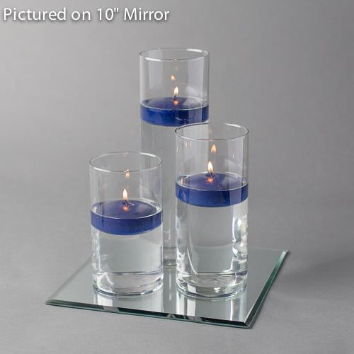 square mirror centerpiece candles set 3