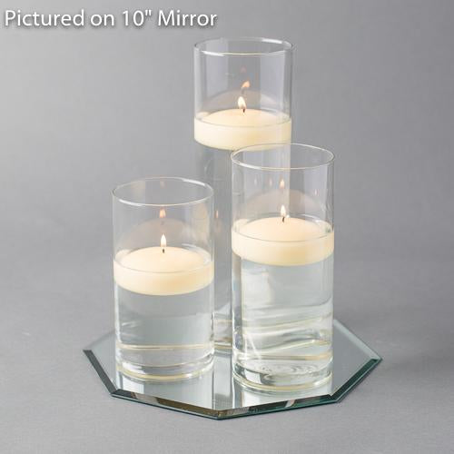 octagon mirror centerpiece candles set 3