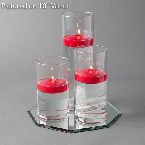 octagon mirror centerpiece candles set 3