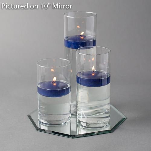 octagon mirror centerpiece candles set 3