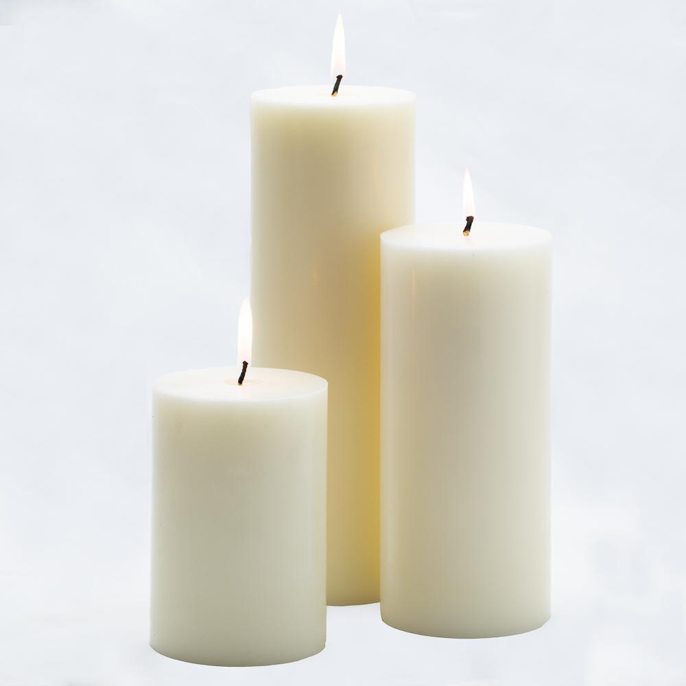 richland 4 x 12 light ivory pillar candle set of 6