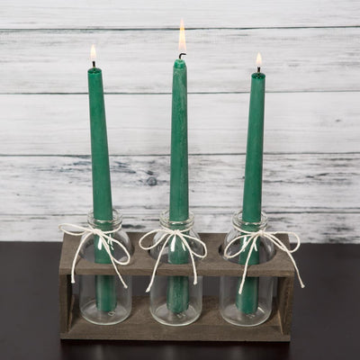 richland vintage milk bottle vases with wooden stand set of 6 - thumbnail number 4