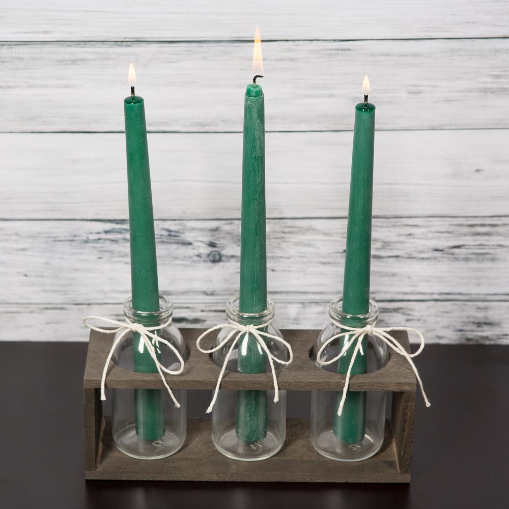 richland vintage milk bottle vases with wooden stand