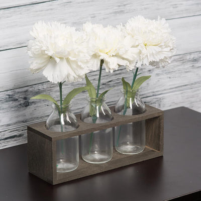 Richland Vintage Milk Bottle Vases With Wooden Stand Set of 6 - thumbnail number 5