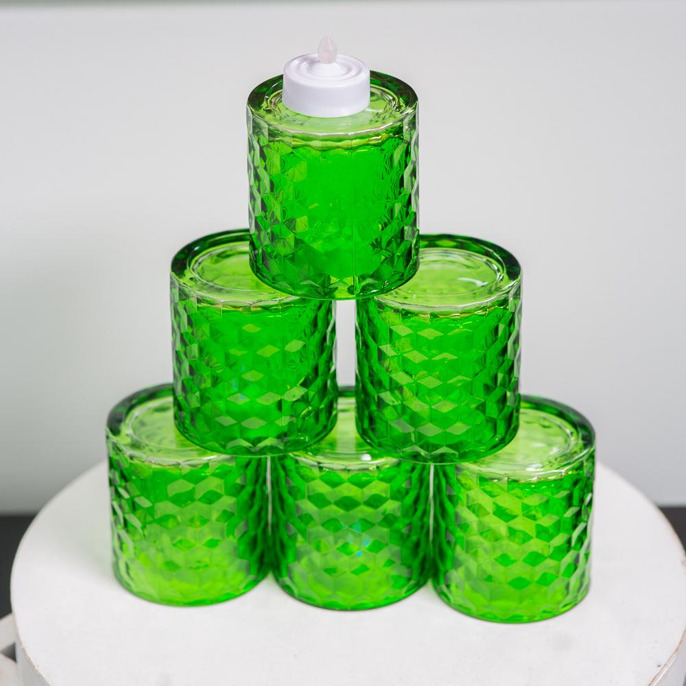 richland green chunky honeycomb glass votive tealight holder set of 24