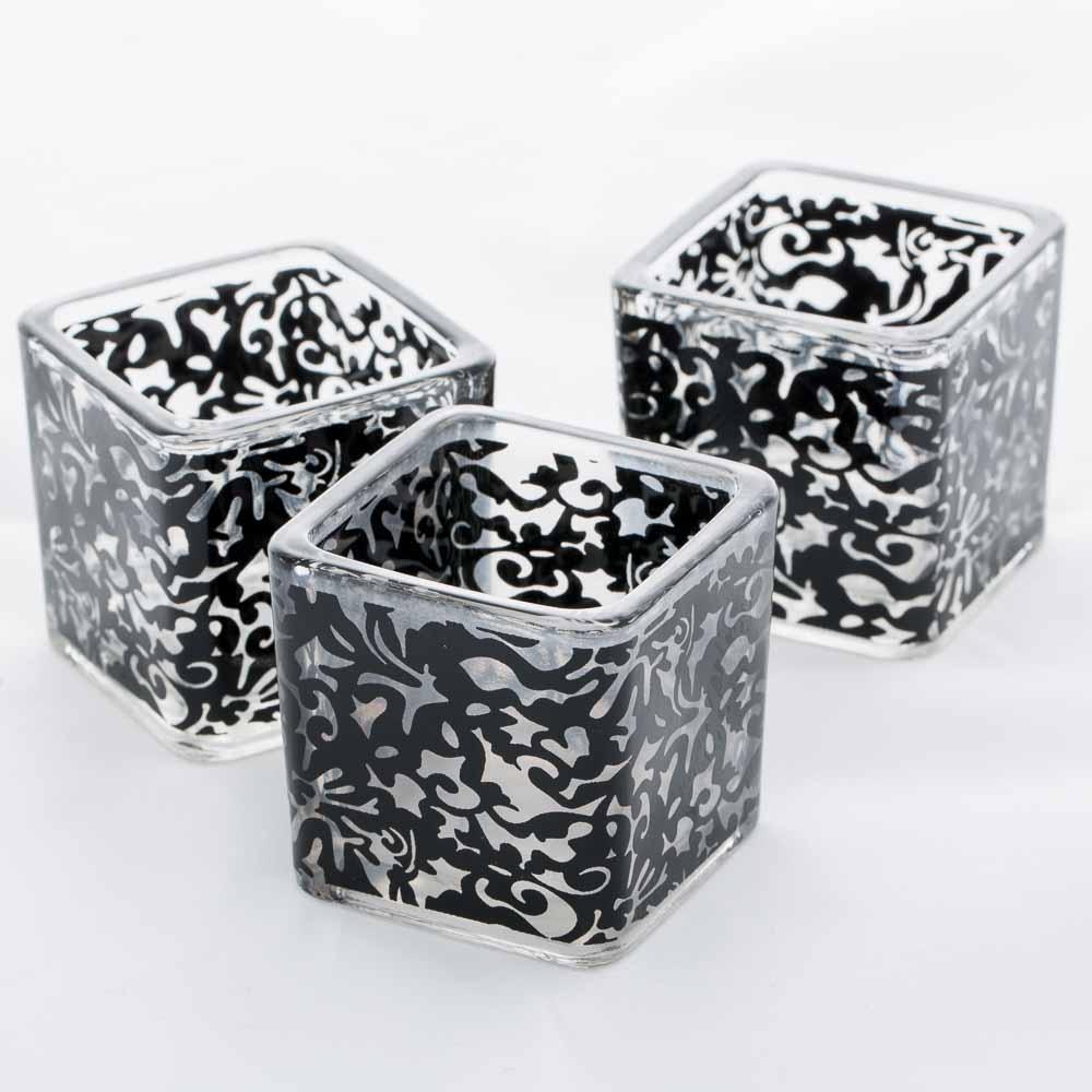 Richland Votive Holder Square Black Lace Set of 12