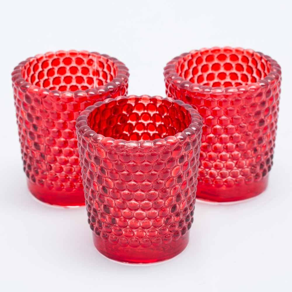 richland votive holder hobnail red set of 72