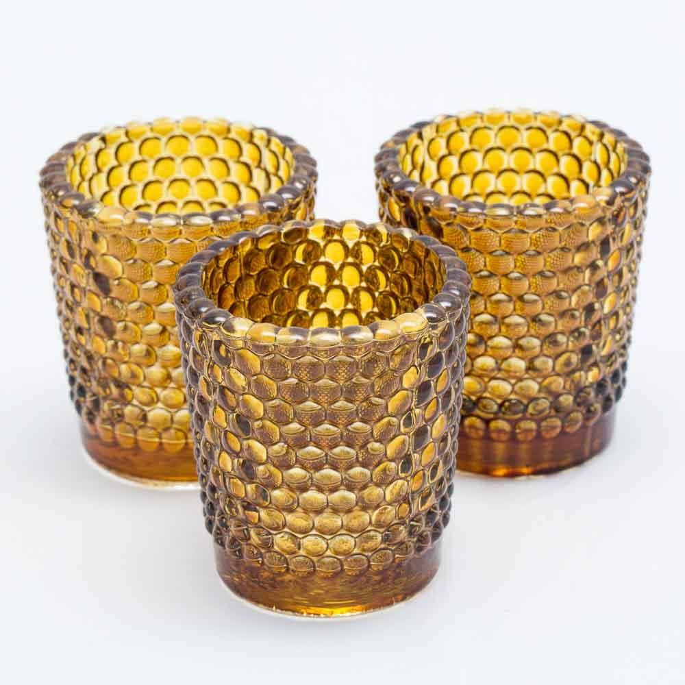 richland votive holder hobnail amber set of 72