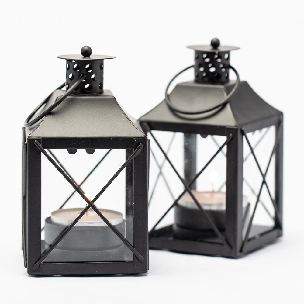 richland mini tealight lanterns black metal set of 25