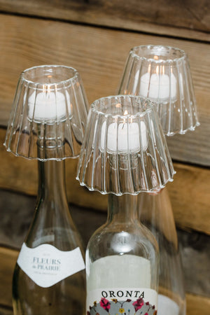 Richland Inza Wine Bottle Chandelier Glass Tealight Holder Set of 12