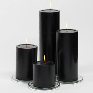richland 4 x 6 black pillar candles set of 6