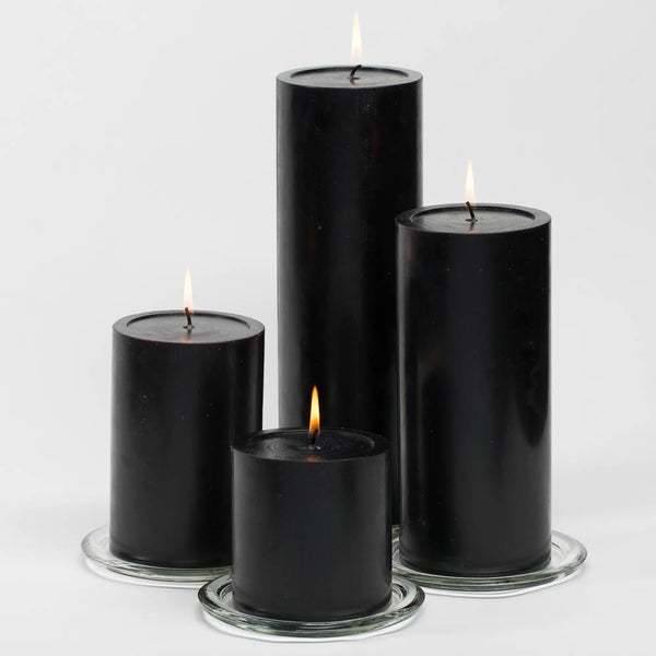 Richland 4 x 12 Black Pillar Candle - Quick Candles